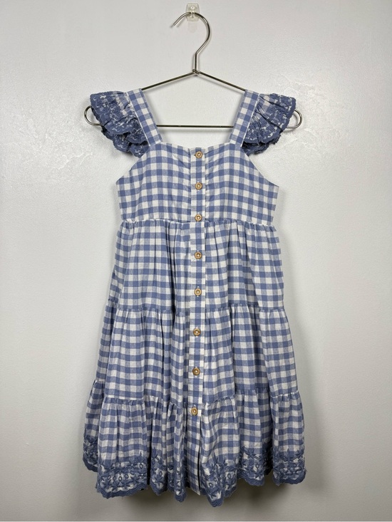 Shabby Chic Other - Shabby Chic Blue Gingham Ruffle Dress Girls Cotton Size 5